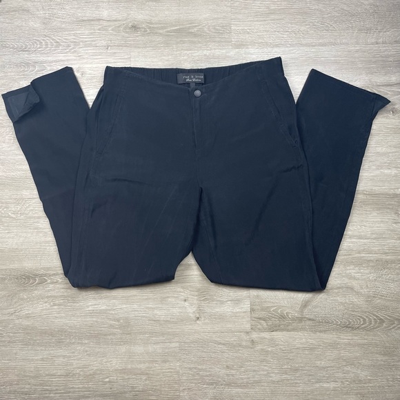 Rag & Bone Store Exclusive Black Silk and Lycra Relaxed Fit Tapered Trousers - Picture 11 of 11